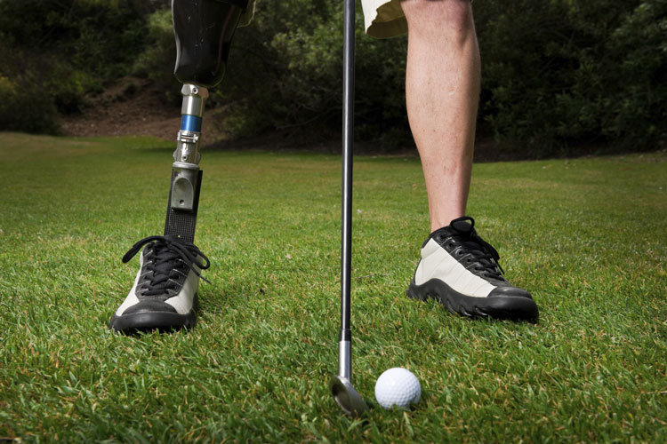 Golfer With Prosthetic Limb